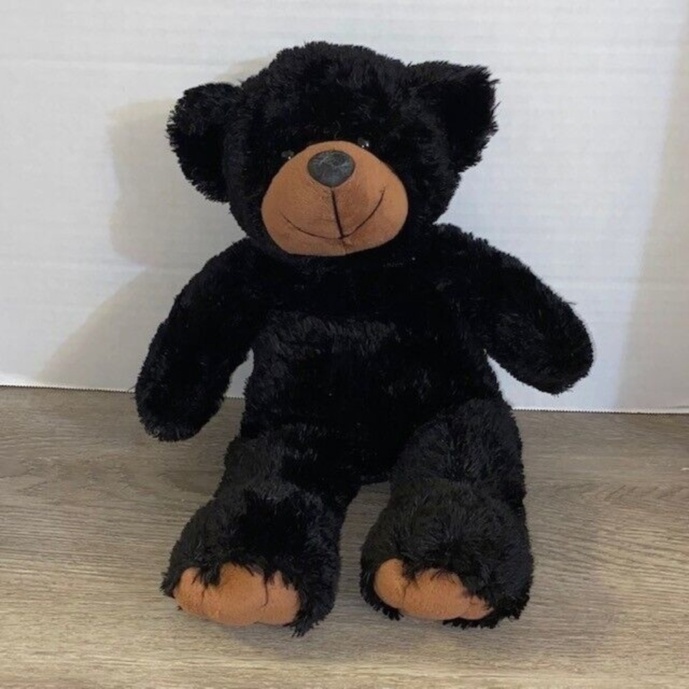 The Bear Factory Black Bear Plush Stuffed Toy 2001 15" Seated Vintage